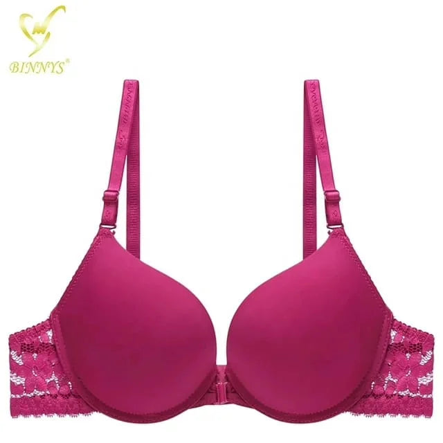 New Silk High Quality Front Open Style Double Padded Adjustable Straps Padded Bra