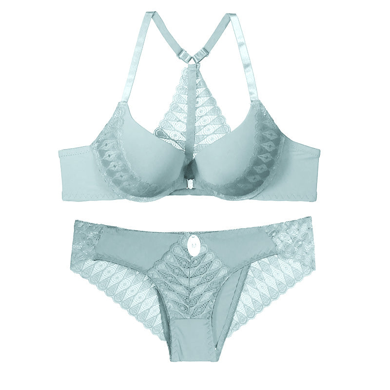 Front Open Light Padded Racerback Bra Set