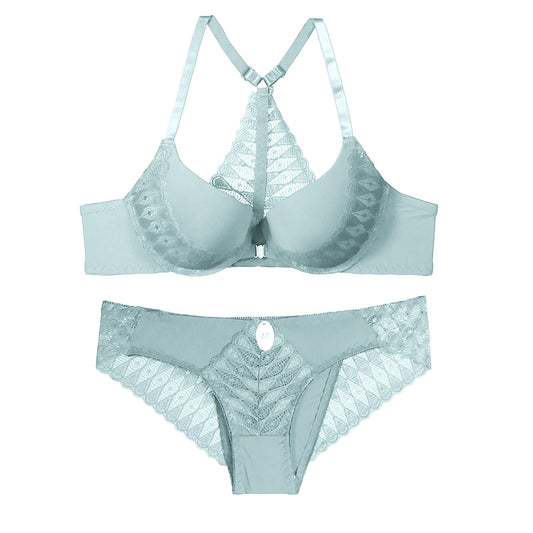 Front Open Light Padded Racerback Bra Set