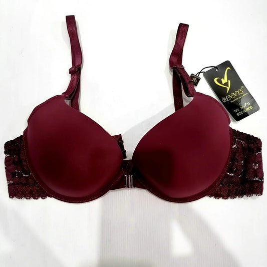 New Silk High Quality Front Open Style Double Padded Adjustable Straps Padded Bra