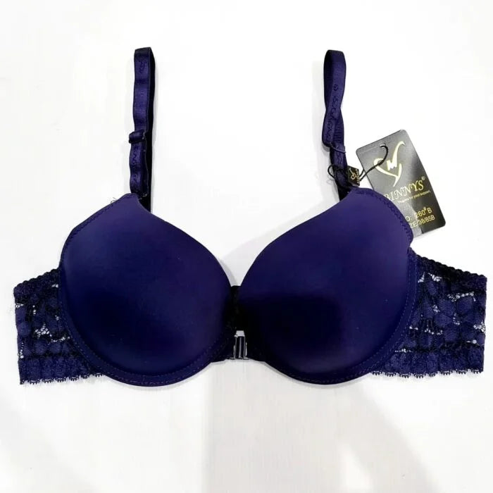 New Silk High Quality Front Open Style Double Padded Adjustable Straps Padded Bra