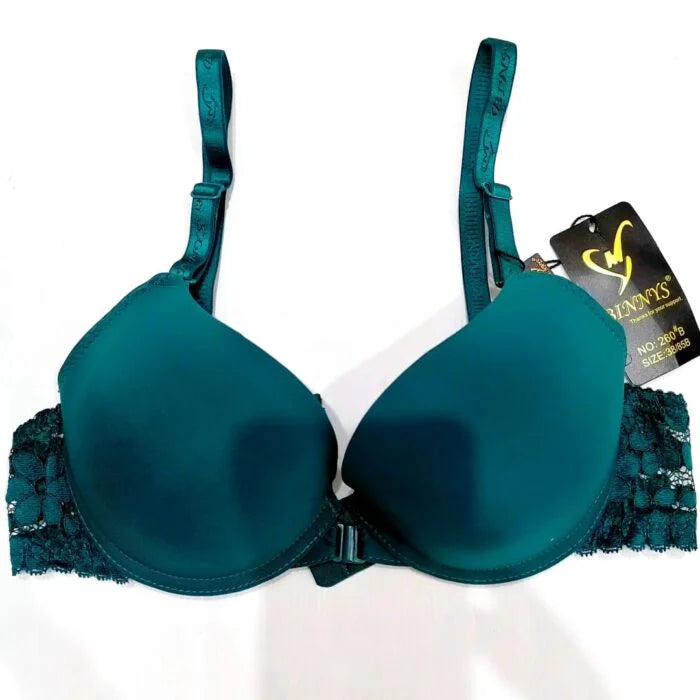 New Silk High Quality Front Open Style Double Padded Adjustable Straps Padded Bra