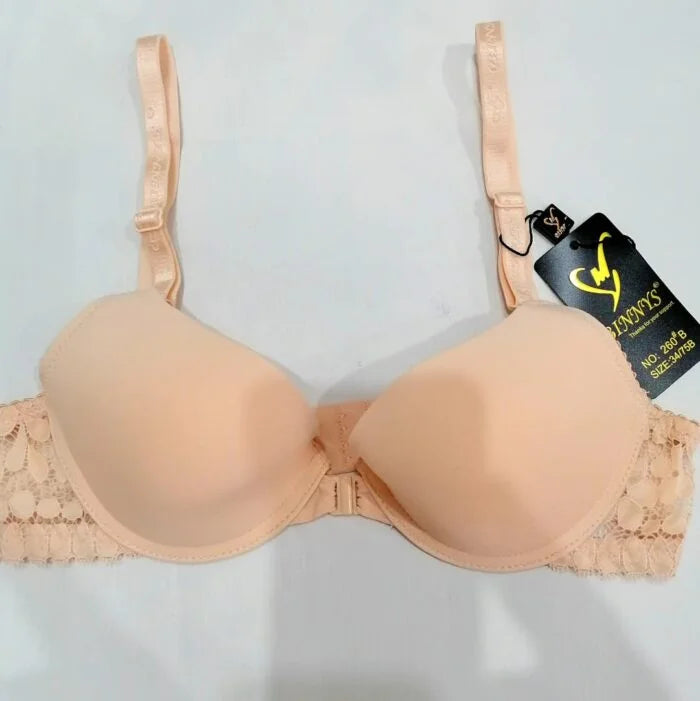 New Silk High Quality Front Open Style Double Padded Adjustable Straps Padded Bra