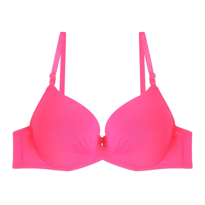 Solid Color Push-Up Bra with Padded Double Foam Design