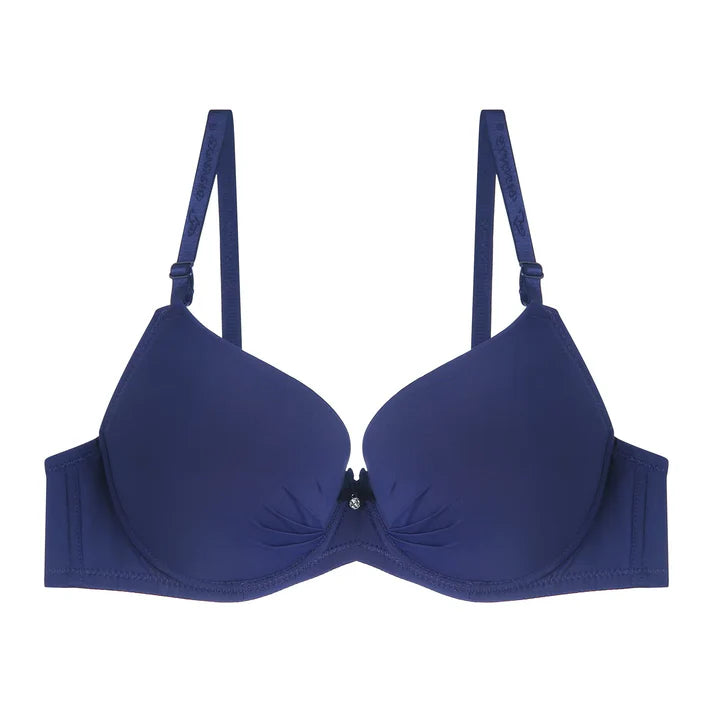 Solid Color Push-Up Bra with Padded Double Foam Design