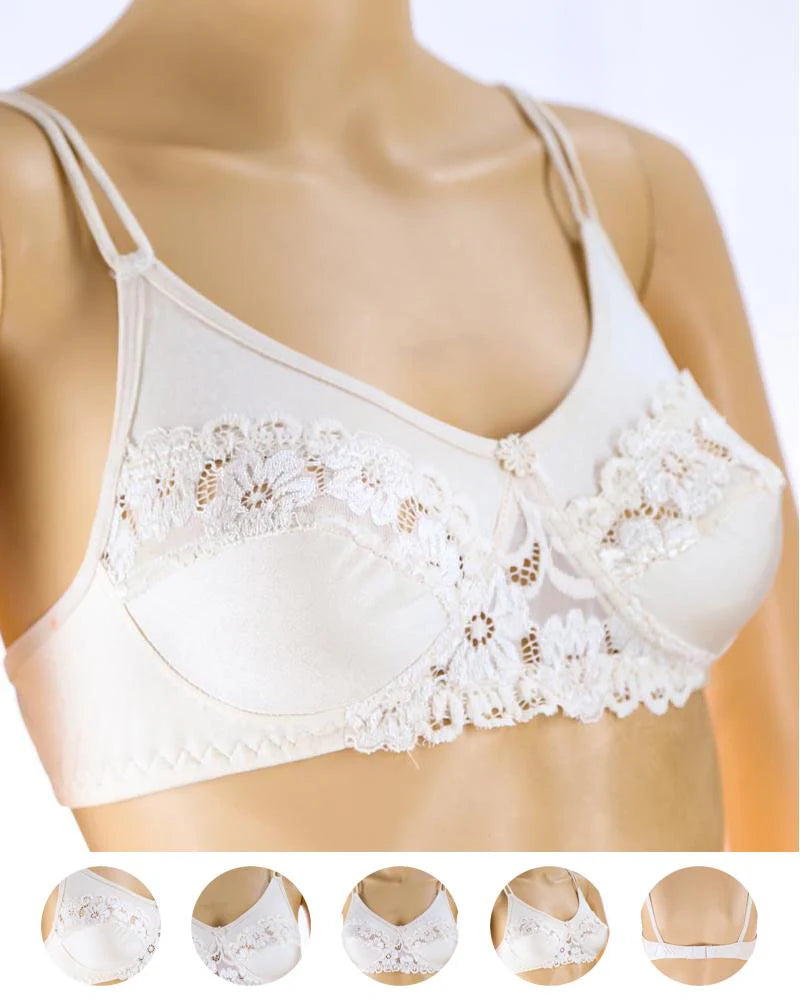 Madam Bra - BOE - Non Padded, Non Wired Bra, Soft Jersey Cotton Lace Bra
