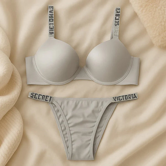 Signature Padded Bra & Panty Set – Crystal Strap Style 3036