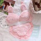 Winter Fluffy Bear Cat Panda Cute Women's Bra & Panties Set Wirefree Underwear