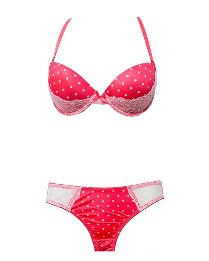-  Single Padded Pushup Bra And Panty Set