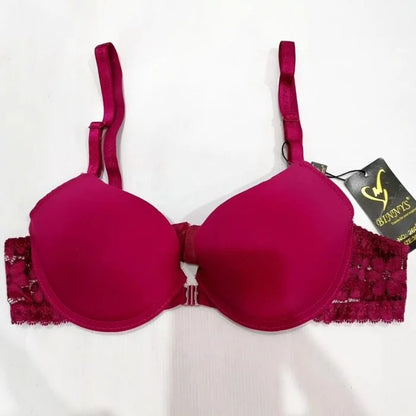 New Silk High Quality Front Open Style Double Padded Adjustable Straps Padded Bra