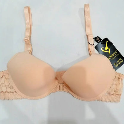 New Silk High Quality Front Open Style Double Padded Adjustable Straps Padded Bra