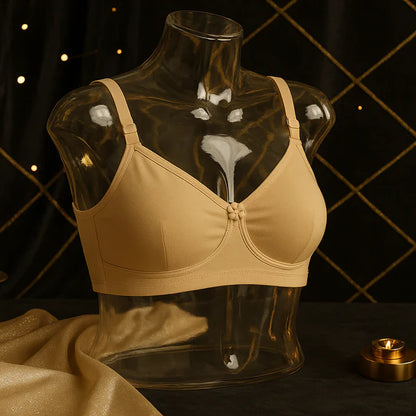 High Quality 2-in-1 Cotton Bra with Free Invisible Straps – Soft, Pure, Comfortable & Full Coverage Non-Padded T-Shirt Bra