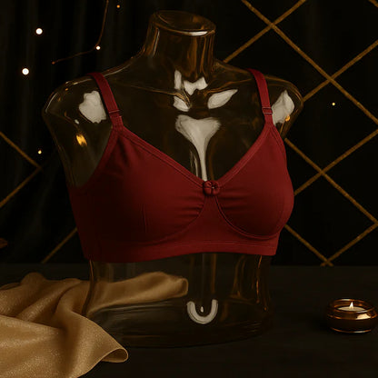 High Quality 2-in-1 Cotton Bra with Free Invisible Straps – Soft, Pure, Comfortable & Full Coverage Non-Padded T-Shirt Bra