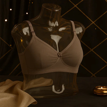 High Quality 2-in-1 Cotton Bra with Free Invisible Straps – Soft, Pure, Comfortable & Full Coverage Non-Padded T-Shirt Bra