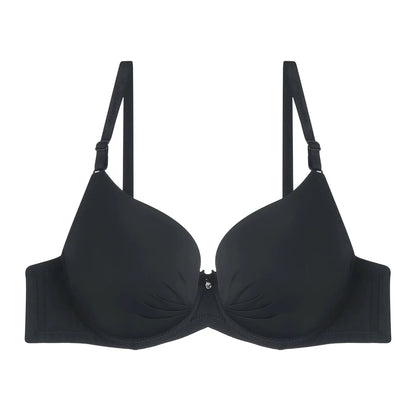 Solid Color Push-Up Bra with Padded Double Foam Design