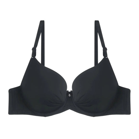 Solid Color Push-Up Bra with Padded Double Foam Design