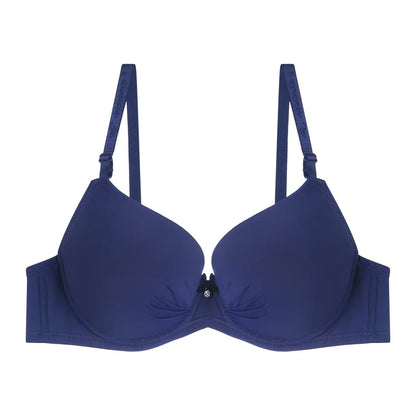 Solid Color Push-Up Bra with Padded Double Foam Design