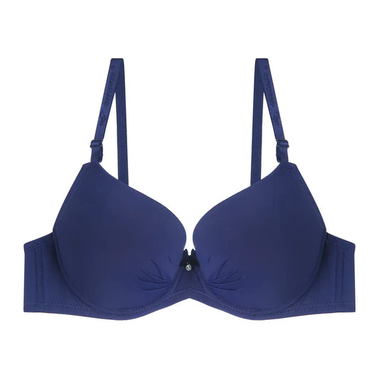 Solid Color Push-Up Bra with Padded Double Foam Design